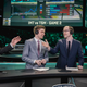 Celtics player Gordon Hayward, at right, joined the commentators for a quick chat (photo via LoL Esports Photos/Flickr)